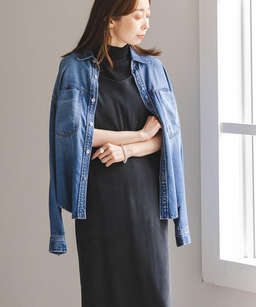 追加》ワイドVネックフィブリルキャミワンピース2（ワンピース