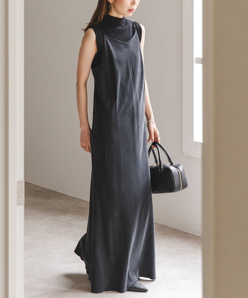 追加》ワイドVネックフィブリルキャミワンピース2（ワンピース