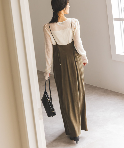 追加》ワイドVネックフィブリルキャミワンピース2（ワンピース