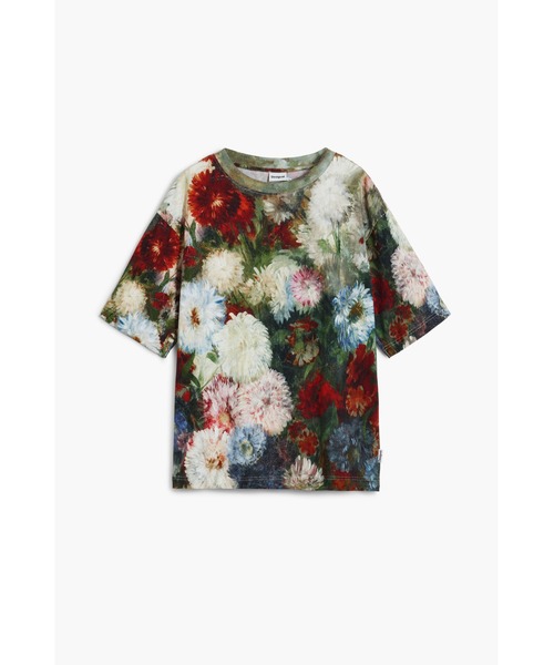 Desigual(デシグアル)の「【ユニセックス】印象派フラワープリントTシャツ(Tシャツ/カットソー・メンズ・グリーン・M/XL/L/S)」の3枚目の写真