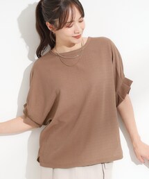 SHOO・LA・RUE | 【洗える】お袖のタックがアクセント インせず着られる さらさらドルマントップス(Tシャツ/カットソー)