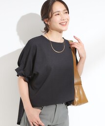 SHOO・LA・RUE | 【S-LL/洗える】お袖のタックがアクセント インせず着られる さらさらドルマントップス(Tシャツ/カットソー)