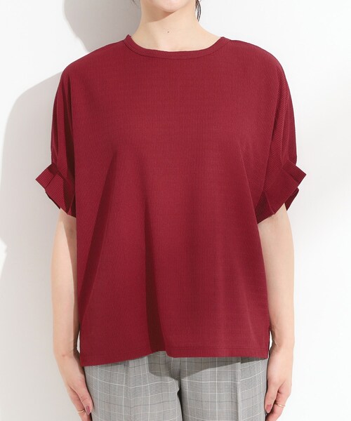 SHOO・LA・RUE（シューラルー）の「【洗える】お袖のタックがアクセント インせず着られる さらさらドルマントップス（Tシャツ/カットソー・レディース・グリーン系/ボルドー/ブラック/ブラウン系・02/03/04/01）」の21枚目の写真