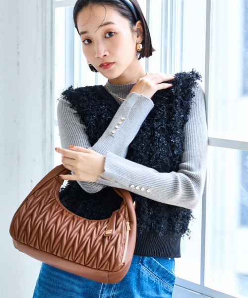 VIS（ビス）の「【2WAY】ねじりハンドルキルティングバッグ（ハンドバッグ・レディース・ピンク系その他2/ブラック/ブラウン・FREE）」の22枚目の写真