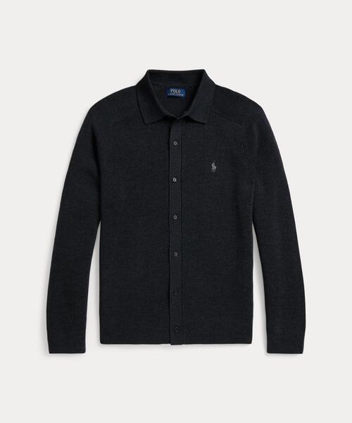 希少 ポロラルフローレン　ショールカラーカーディガン　厚手　グレー　現行　4XB POLO RALPH LAUREN（ポロ ラルフ ローレン）の「コットン