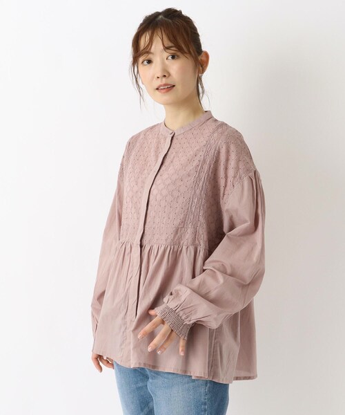 one'sterrace(ワンズテラス)の「刺繍切替ブラウス(シャツ/ブラウス・レディース・ブルー系その他7/アイボリー系8/ピンク系9・02)」の3枚目の写真