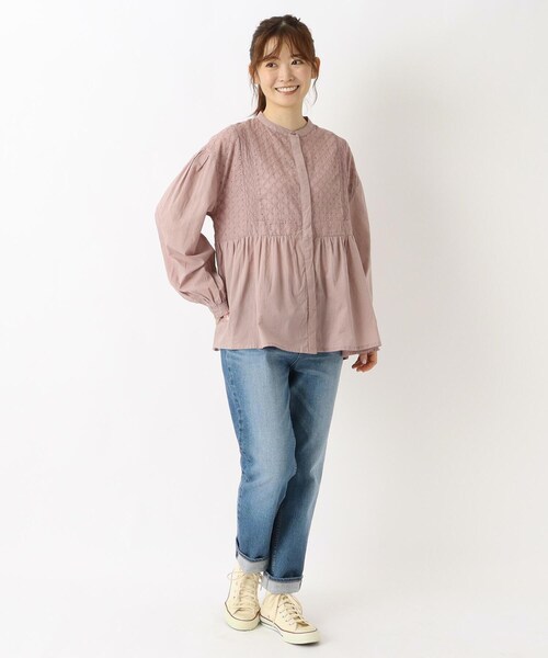 one'sterrace(ワンズテラス)の「刺繍切替ブラウス(シャツ/ブラウス・レディース・ブルー系その他7/アイボリー系8/ピンク系9・02)」の17枚目の写真