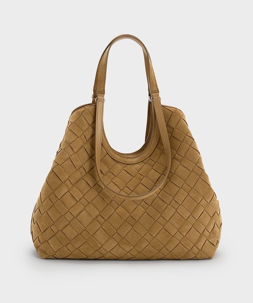CHARLES & KEITH(チャールズ & キース)の「Ivette イヴェット スエードウーブントートバッグ(トートバッグ・レディース・サンドベージュ・L)」の14枚目の写真