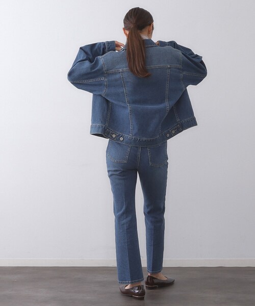 OPAQUE.CLIP（オペークドットクリップ）の「ストレッチデニムジャケット/オーガニックコットン混【洗濯機洗い可】（デニムジャケット・レディース・ネイビー/ブルー系その他・40/38）」の6枚目の写真
