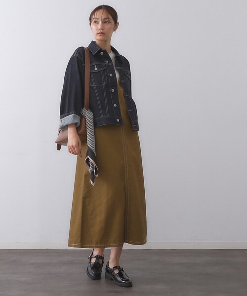 OPAQUE.CLIP（オペークドットクリップ）の「ストレッチデニムジャケット/オーガニックコットン混【洗濯機洗い可】（デニムジャケット・レディース・ネイビー/ブルー系その他・40/38）」の12枚目の写真