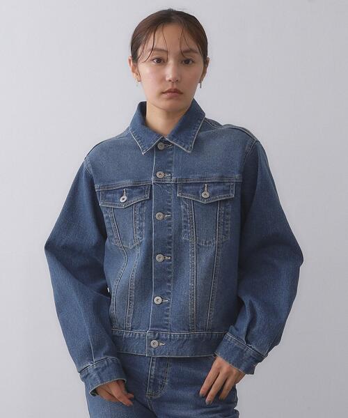OPAQUE.CLIP（オペークドットクリップ）の「ストレッチデニムジャケット/オーガニックコットン混【洗濯機洗い可】（デニムジャケット・レディース・ネイビー/ブルー系その他・40/38）」の15枚目の写真