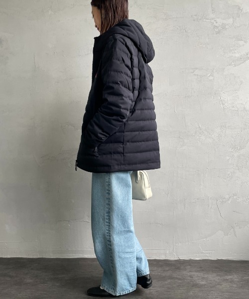 DANTON（ダントン）の「[DANTON/ダントン] ウールライクポリエステル フードダウンジャケット（ダウンジャケット/コート・レディース・チャコール/ネイビー・S/M/L）」の9枚目の写真