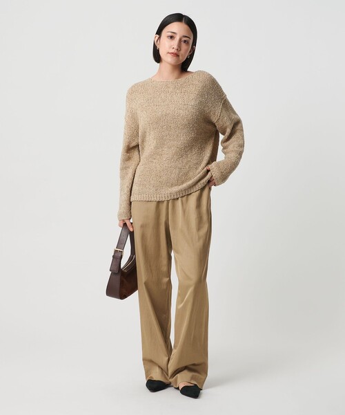 BEAUTY&YOUTH UNITED ARROWS（ビューティーアンドユースユナイテッドアローズ）の「コットンレーヨンサテン ドローストワイドパンツ（その他パンツ・レディース・クリーム/ダークグレー/ブラック/ベージュ・S/XS/L/M）」の7枚目の写真