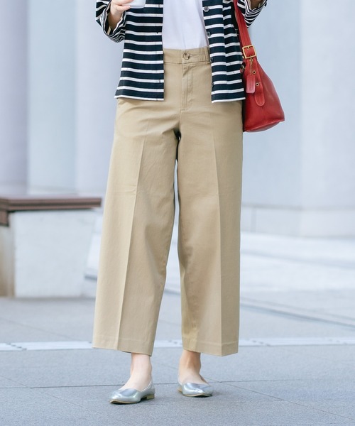 fort point(フォーポイント)の「【C-FORT POINT/フォートポイント】【ややハイウエストで腰回りすっきり見え】チノワイドパンツ 無地 ゆったり きれいめ カジュアル(チノパンツ・レディース・ベージュ/カーキ/スミクロ・MEDIUM/LARGE)」の14枚目の写真