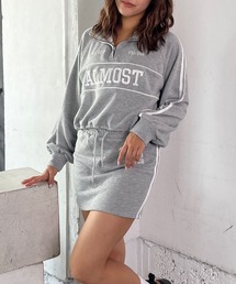 ハーフジップショートトップス&ミニスカパンセット セットアップ