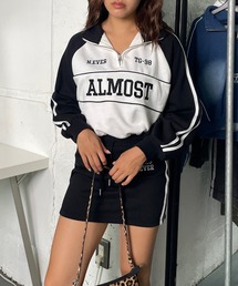 ROGER AND RAW（ロジャーアンドロウ）の「ハーフジップショートトップス＆ミニスカパンセット　セットアップ（Tシャツ/カットソー）」