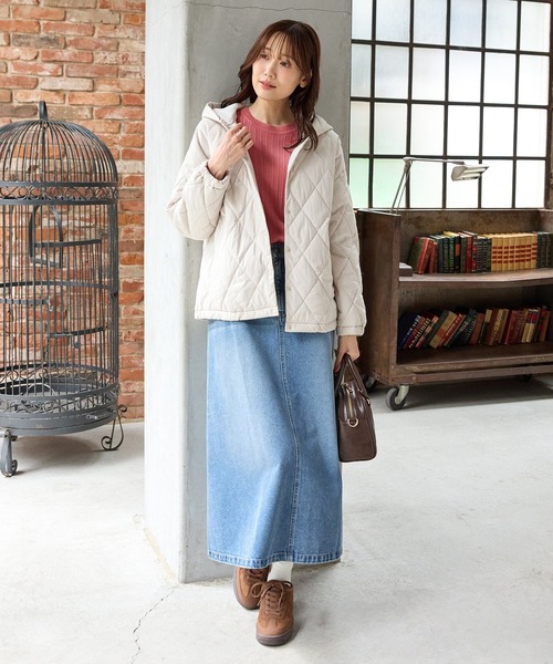 Honeys（ハニーズ）の「【非フッ素撥水加工】フードライトブルゾン（ブルゾン・レディース・ネイビー/ブラック/アイボリー・S/M/LL/L）」の6枚目の写真