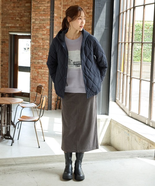 Honeys（ハニーズ）の「【非フッ素撥水加工】フードライトブルゾン（ブルゾン・レディース・ネイビー/ブラック/アイボリー・S/M/LL/L）」の13枚目の写真