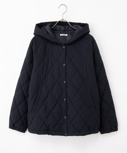 Honeys（ハニーズ）の「【非フッ素撥水加工】フードライトブルゾン（ブルゾン・レディース・ネイビー/ブラック/アイボリー・S/M/LL/L）」の21枚目の写真