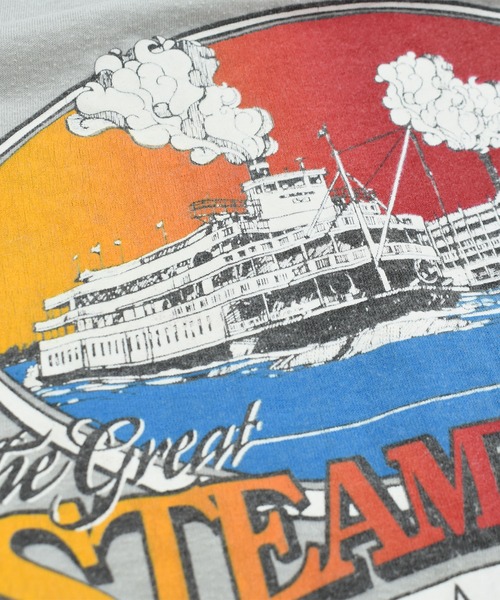 LABORATORY R(ラボラトリーアール)の「【USED】80’s Velva Sheen “Steam Boat” スーベニア Tシャツ USA製(Tシャツ/カットソー・メンズ・グレー・X-LARGE)」の3枚目の写真