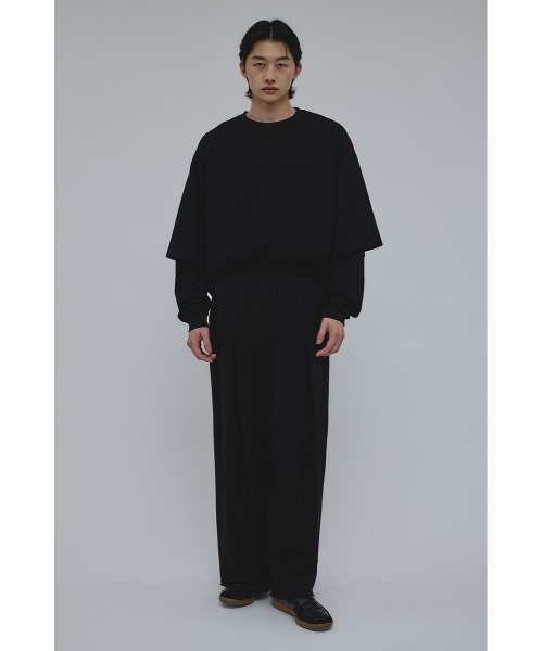 STYLEMIXER(スタイルミキサー)の「ワイドタックスウェットパンツ(スウェットパンツ・メンズ・ブラック/杢グレー・MEDIUM/LARGE)」の3枚目の写真