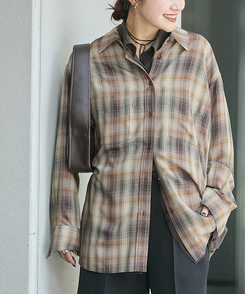 ジャーナルスタンダード　レーヨンチェックシャツ　　　　新品未使用タグ付 セール】レーヨンチェックシャツ（シャツ/ブラウス）｜JOURNAL