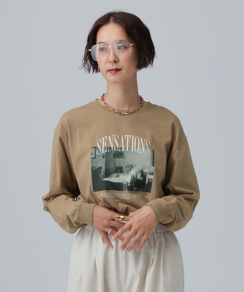 LEPSIM（レプシィム）の「アソートフォトロンT　598101（Tシャツ/カットソー・レディース・オフホワイト/ベージュ/ブラック・FREE）」の17枚目の写真
