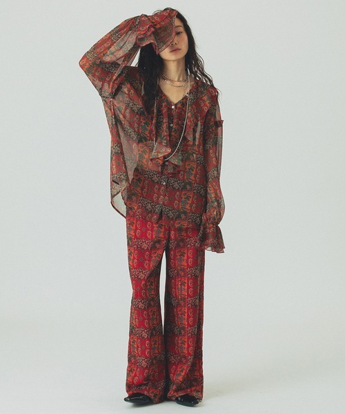 ROSE BUD（ローズバッド）の「ORIGINAL PRINT PANTS（その他パンツ・レディース・ネイビー/レッド・ONE SIZE）」の9枚目の写真