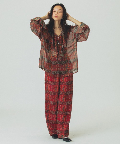 ROSE BUD（ローズバッド）の「ORIGINAL PRINT PANTS（その他パンツ・レディース・ネイビー/レッド・ONE SIZE）」の10枚目の写真