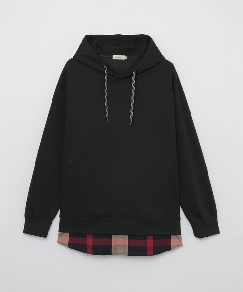 CB CRESTBRIDGE(シービークレストブリッジ)の「ヘムチェック切替フーディー(パーカー・レディース・オフホワイト/ブラック・0/2/1/3)」の7枚目の写真