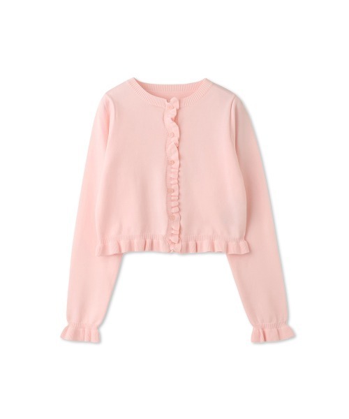 QUEENS COURT（クイーンズコート）の「スポンディッシュニットフリルカーディガン≪手洗い可能≫（カーディガン/ボレロ・レディース・ブラック/アイボリー/ダークグレー/ピンク/ブラウン・M）」の7枚目の写真