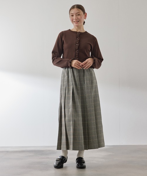 QUEENS COURT（クイーンズコート）の「スポンディッシュニットフリルカーディガン≪手洗い可能≫（カーディガン/ボレロ・レディース・ブラック/アイボリー/ダークグレー/ピンク/ブラウン・M）」の22枚目の写真