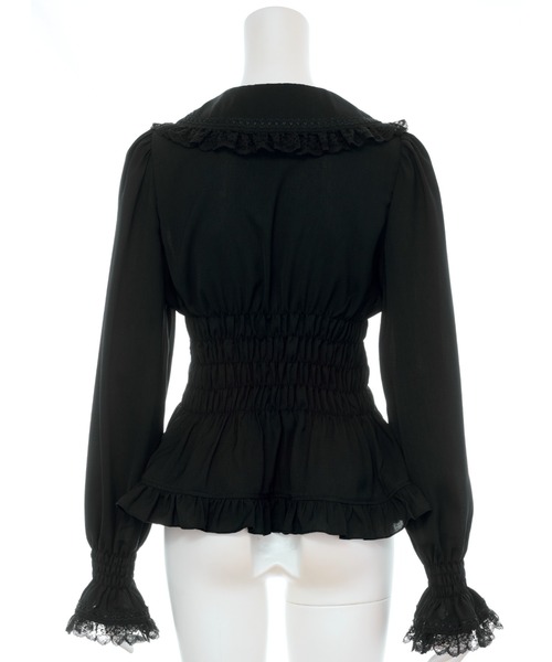 Secret Honey（シークレットハニー）の「ウエストシャーリングブラウス（シャツ/ブラウス・レディース・ブラック/オフホワイト・MEDIUM）」の12枚目の写真