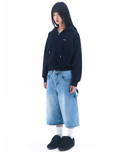 AMESWORLDWIDE（アメスワールドワイド）の「A'GEM/9 × .kom 『AMESWORLDWIDE/アメスワールドワイド』 BASIC SMALL LOGO HOODIE ZIP UP/ベーシック スモールロゴジップアップパーカー（パーカー・レディース・アイボリー/ネイビー/ピンク・M/S）」の13枚目の写真