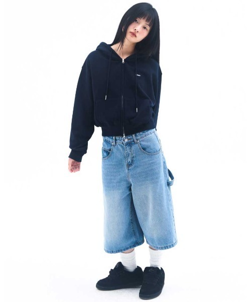 AMESWORLDWIDE（アメスワールドワイド）の「A'GEM/9 × .kom 『AMESWORLDWIDE/アメスワールドワイド』 BASIC SMALL LOGO HOODIE ZIP UP/ベーシック スモールロゴジップアップパーカー（パーカー・レディース・アイボリー/ネイビー/ピンク・M/S）」の14枚目の写真