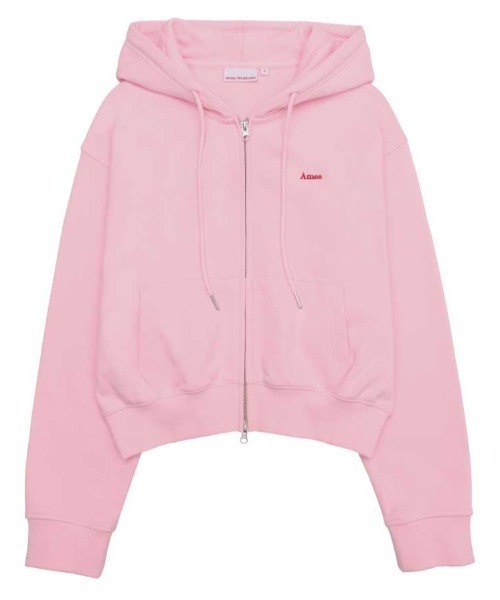 AMESWORLDWIDE（アメスワールドワイド）の「A'GEM/9 × .kom 『AMESWORLDWIDE/アメスワールドワイド』 BASIC SMALL LOGO HOODIE ZIP UP/ベーシック スモールロゴジップアップパーカー（パーカー・レディース・アイボリー/ネイビー/ピンク・M/S）」の4枚目の写真