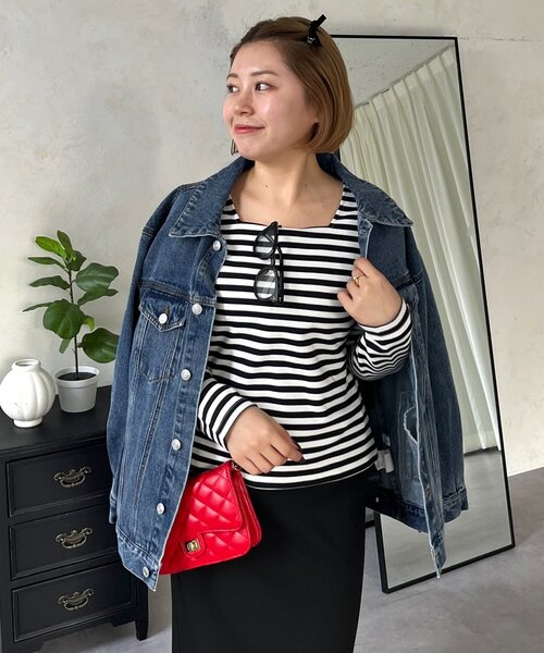 prose verse（プロズヴェール）の「【MOMO】スクエアネックロンT（Tシャツ/カットソー・レディース・ピンク/オフホワイト/ブラック/アイボリー/ホワイト系その他・LARGE/MEDIUM/X-LARGE）」の4枚目の写真