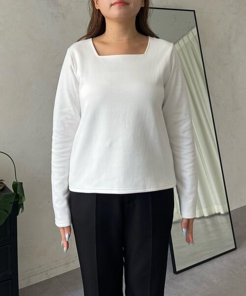 prose verse（プロズヴェール）の「【MOMO】スクエアネックロンT（Tシャツ/カットソー・レディース・ピンク/オフホワイト/ブラック/アイボリー・LARGE/MEDIUM/X-LARGE）」の13枚目の写真