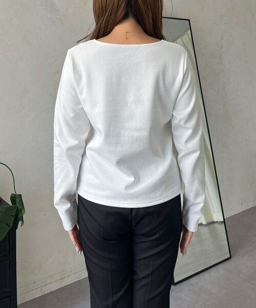 prose verse（プロズヴェール）の「【MOMO】スクエアネックロンT（Tシャツ/カットソー・レディース・ピンク/オフホワイト/ブラック/アイボリー・LARGE/MEDIUM/X-LARGE）」の15枚目の写真