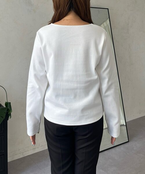 prose verse（プロズヴェール）の「【MOMO】スクエアネックロンT（Tシャツ/カットソー・レディース・ピンク/オフホワイト/ブラック/アイボリー・LARGE/MEDIUM/X-LARGE）」の18枚目の写真