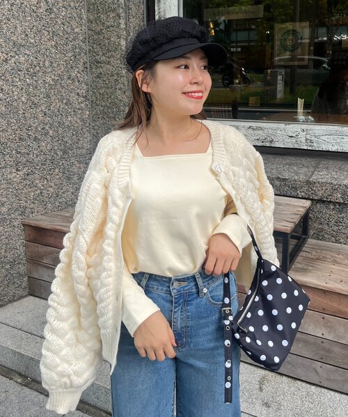 prose verse（プロズヴェール）の「【MOMO】スクエアネックロンT（Tシャツ/カットソー・レディース・ピンク/オフホワイト/ブラック/アイボリー・LARGE/MEDIUM/X-LARGE）」の21枚目の写真