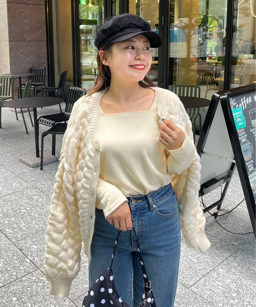 prose verse（プロズヴェール）の「【MOMO】スクエアネックロンT（Tシャツ/カットソー・レディース・ピンク/オフホワイト/ブラック/アイボリー・LARGE/MEDIUM/X-LARGE）」の3枚目の写真