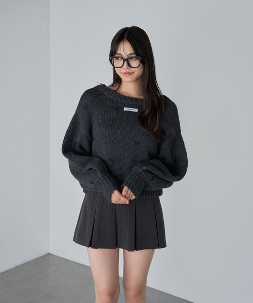 RAY CASSIN（レイカズン）の「ジップルーズハート柄ショートカーディガン（カーディガン/ボレロ・レディース・アイボリー/ブラック系その他2/グレー系その他2/レッド系その他2・FREE）」の20枚目の写真