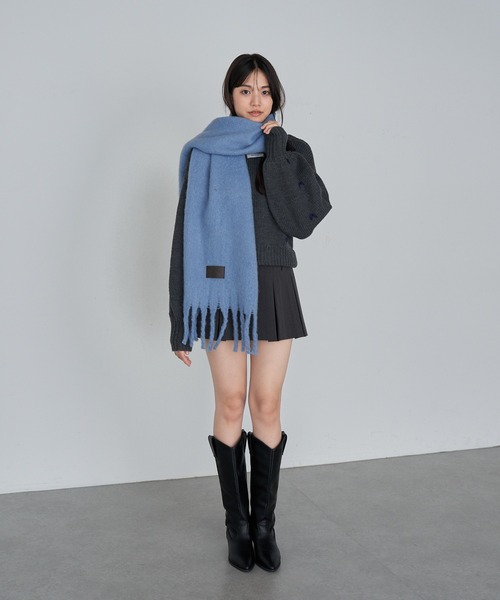 RAY CASSIN（レイカズン）の「ジップルーズハート柄ショートカーディガン（カーディガン/ボレロ・レディース・アイボリー/ブラック系その他2/グレー系その他2/レッド系その他2・FREE）」の7枚目の写真