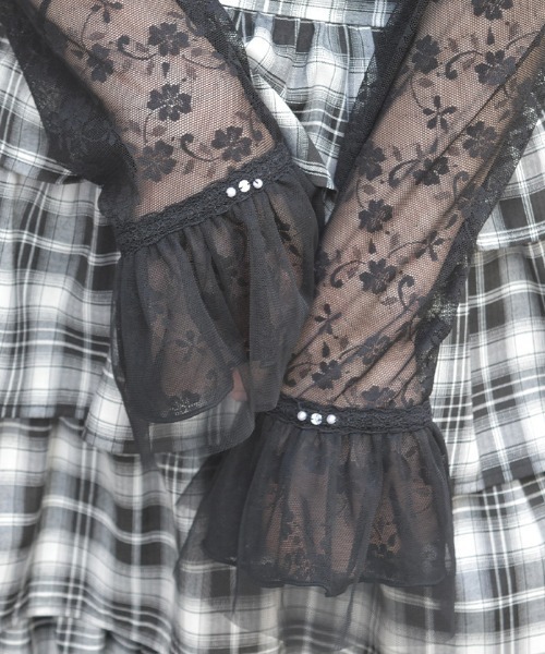 axes femme(アクシーズファム)の「花レースフレアシアーインナー(Tシャツ/カットソー・レディース・ブラック/ホワイト・FREE)」の7枚目の写真