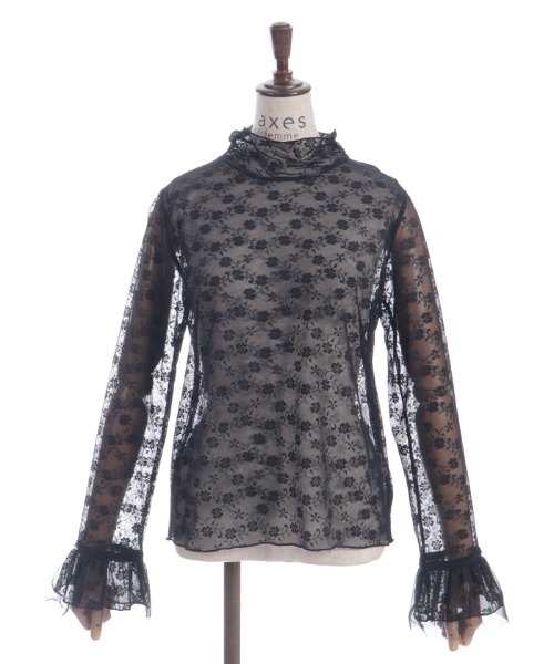 axes femme(アクシーズファム)の「花レースフレアシアーインナー(Tシャツ/カットソー・レディース・ブラック/ホワイト・FREE)」の8枚目の写真