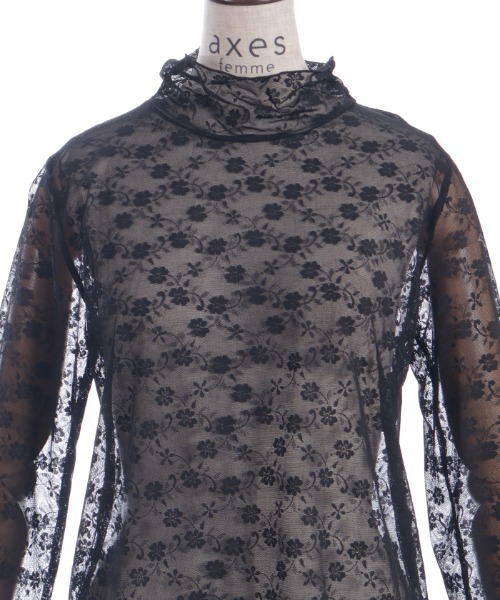axes femme(アクシーズファム)の「花レースフレアシアーインナー(Tシャツ/カットソー・レディース・ブラック/ホワイト・FREE)」の11枚目の写真