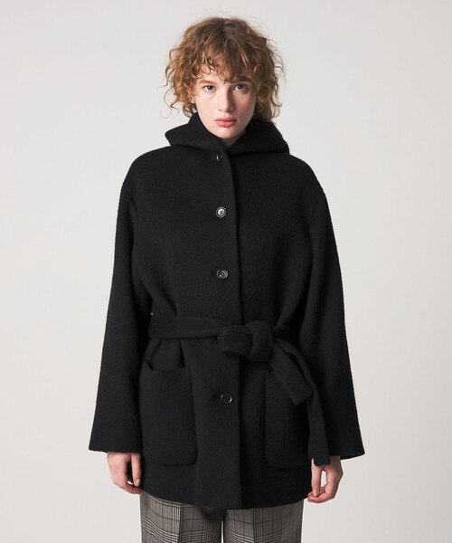 Steven Alan シャギー フード コート ブラック M セール】＜Steven Alan＞シャギー フード コート（その他アウター