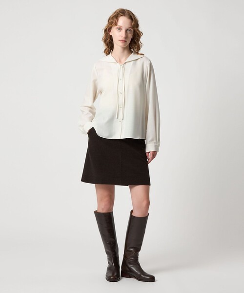 Steven Alan（スティーブンアラン）の「＜Steven Alan＞ツイル セーラー カラー ブラウス（シャツ/ブラウス・レディース・ライトグレー/オフホワイト・S/M）」の4枚目の写真