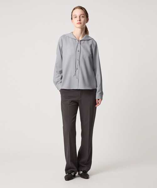 Steven Alan（スティーブンアラン）の「＜Steven Alan＞ツイル セーラー カラー ブラウス（シャツ/ブラウス・レディース・ライトグレー/オフホワイト・S/M）」の6枚目の写真